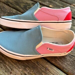 Vans Blue and Pink Slip-On Shoes